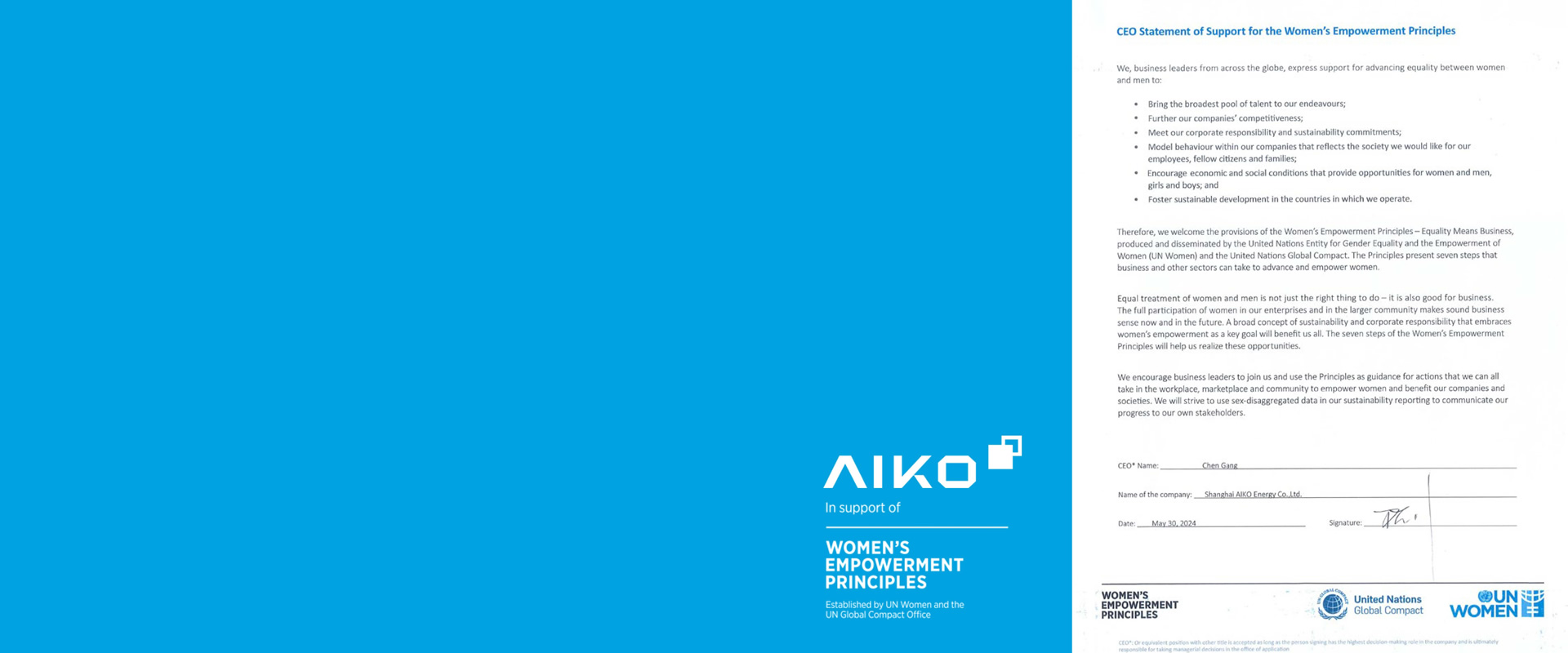 AIKO?– podepsání úmluvy WEP